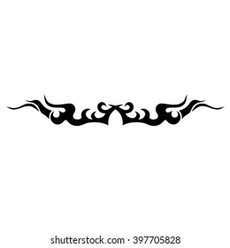 Flame tattoo tribal vector design sketch. Fire black isolated template logo on white background.