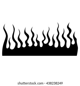 Flame tattoo tribal vector design sketch. Fire black isolated template logo on white background.