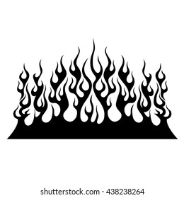 flame tattoo tribal vector design sketch. Fire black isolated template logo on white background.