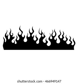 Flame tattoo tribal vector design sketch. Fire black isolated template logo on white background.
