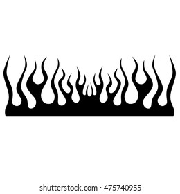 Flame tattoo tribal vector design sketch. Fire black isolated template logo on white background.