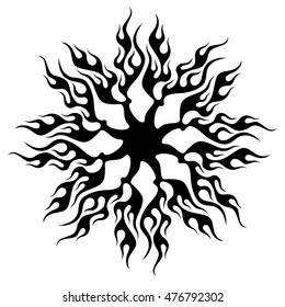 Flame tattoo tribal vector design. Fire isolated template logo.