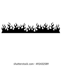 Flame tattoo tribal vector design sketch. Fire black isolated template logo on white background.