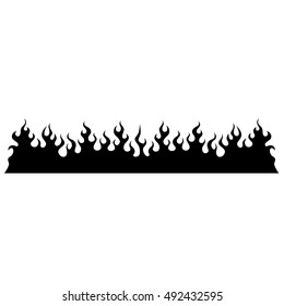 Flame tattoo tribal vector design sketch. Fire black isolated template logo on white background.