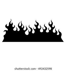 Flame tattoo tribal vector design sketch. Fire black isolated template logo on white background.