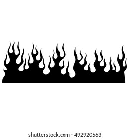 Flame tattoo tribal vector design sketch. Fire black isolated template logo on white background.