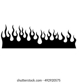 Flame tattoo tribal vector design sketch. Fire black isolated template logo on white background.