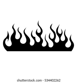 Flame tattoo tribal vector design sketch. Fire black isolated template logo on white background.