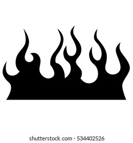 Flame tattoo tribal vector design sketch. Fire black isolated template logo on white background.