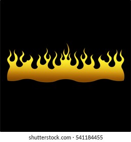 Flame tattoo tribal vector design sketch. Fire colored isolated template logo.