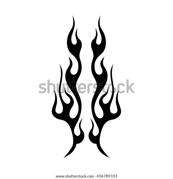 Flame Tattoo Tribal Vector Design Sketch Stock Vector Royalty Free 436789333