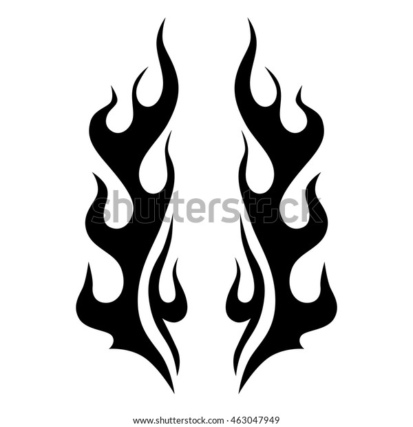 Flame Tattoo Tribal Vector Design Sketch Stock Vector Royalty Free 463047949