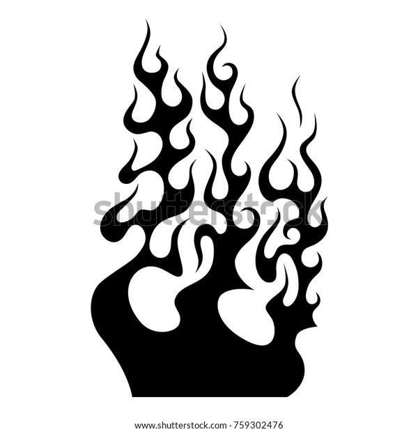 Flame tattoo tribal vector design. Fire isolated\
template logo. 