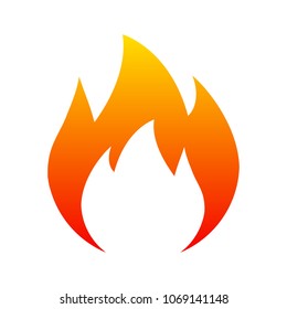 Flame. Three tongue fire. Icon illustration logo - for stock