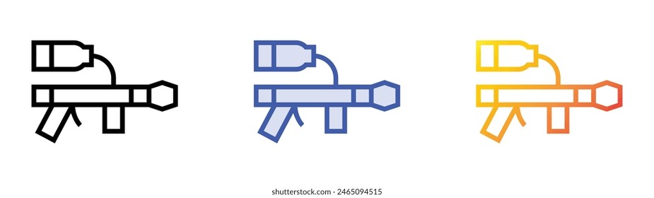 flame thrower icon. Linear, Blue Fill and Gradient Style Design Isolated On White Background