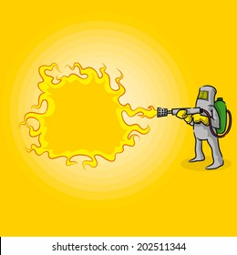 Flame Thrower Vector Illustration