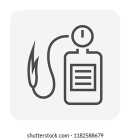 Flame torch icon. That using in waterproof installation work or bituminous waterproof membrane installation in waterproofing systems to protect home or buildings from leaking water. Vector icon design