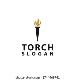 Flame torch logo vector design.