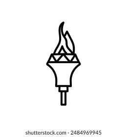 Flame Torch Outline Icon, Vector illustration