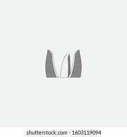 flame towers graphic element Illustration template design