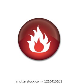 Flame vector button, web design element