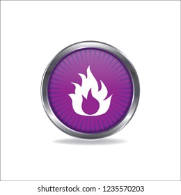 Flame vector button, web design element