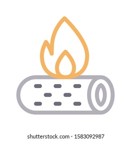 flame vector  color line icon