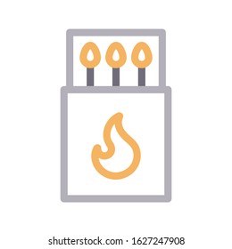 flame vector color line icon 