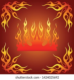 Flame vector fire design background  illustration