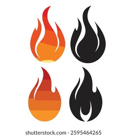 Flame vector fire icon flame logo template