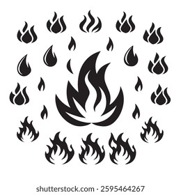 Flame vector fire icon flame logo template