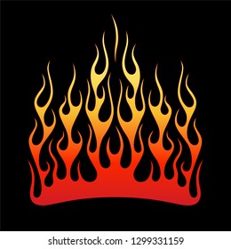 Flame vector fire pattern illustration, car flames  sketch racing, sample car hood stickers stencil, tattoo tribal flame vector