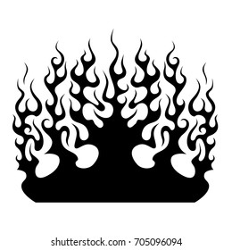 Flame vector, Fire tattoo, Black Silhouette Flame, flame vector tribal, flames vector isolated on white background, fire icon  