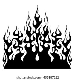 Flame vector, Fire tattoo, flame, car fire vector sketch, flames tribal tattoo vector icon illustration