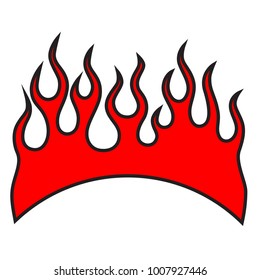 Flame vector, Fire tattoo, Flames fire vector icon isolated on white background – icon fire illustration, sample car hood racing stickers 