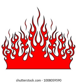 Flame vector, Fire tattoo, Flames fire decoration vector icon isolated on white background – icon fire illustration, sample car hood racing stickers 