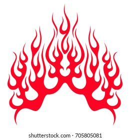 Flame vector, Fire tattoo, Flames fire logo vector icon isolated on white background – icon fire illustration, sample car hood racing stickers 