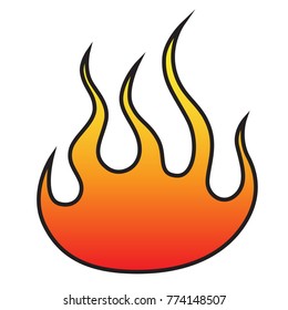 Flame vector, Fire tattoo, Flames vector icon isolated on white background – icon fire illustration