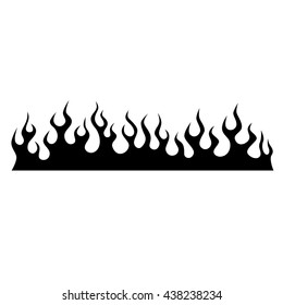 Flame vector, fire tribal pattern tattoo  silhouette design sketch for car, motorbike, sleeve biker. Fire black isolated template logo on white background.