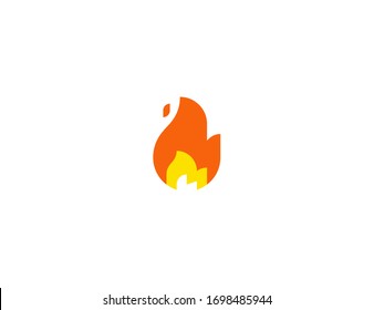 Icono plano vectorial de llama. Ilustración de emoji de fuego aislado 