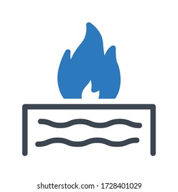 flame vector glyph color icon 