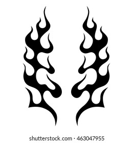 flame vector icon  - fire tattoo illustration