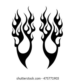 flame vector icon  - fire tattoo illustration