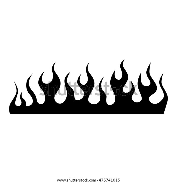 Flame Vector Icon Fire Tattoo Illustration Stock Vector Royalty Free