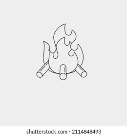 Flame vector icon illustration sign