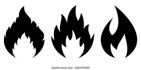 Flame vector icons set illustration isolated on white background