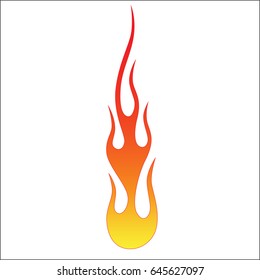 Ilustración vectorial de llama, icono vectorial art deco aislado en fondo blanco - Icono de incendio