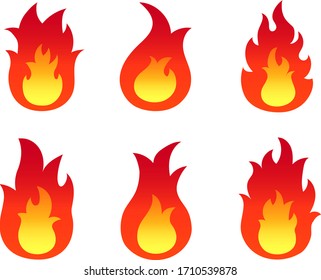 Flame vector illustration set / multiple