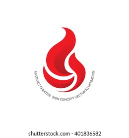 Flame - vector logo concept illustration. Red fire sign. Fireball creative symbol. Design element.