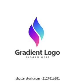 Flame vector logo design template concept using gradient color. Suitable for apps, product, brand, company, and organization.